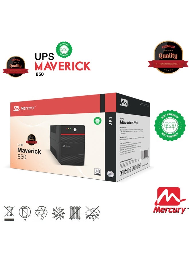 Mercury Maverick 850VA/510W UPS, Offline, 2 Universal Sockets, 9AH Battery - Image 2